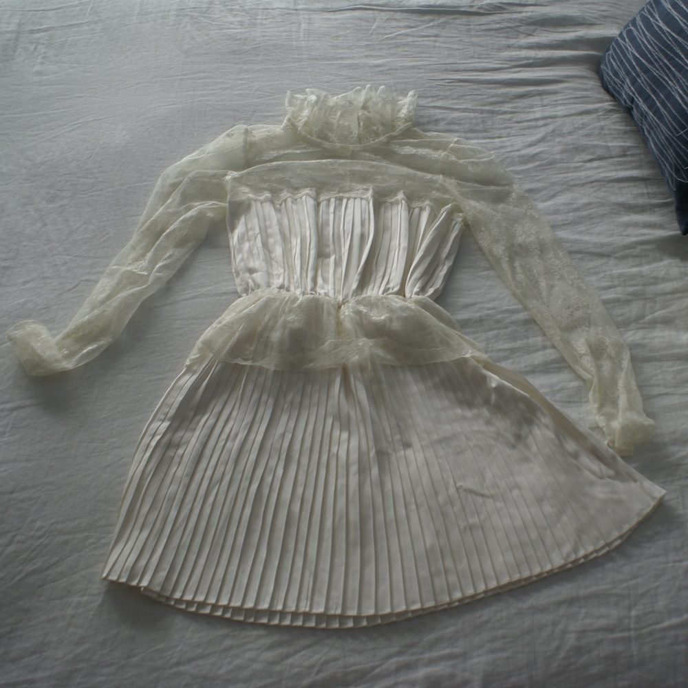 Free People vintage silk peplum lace dress